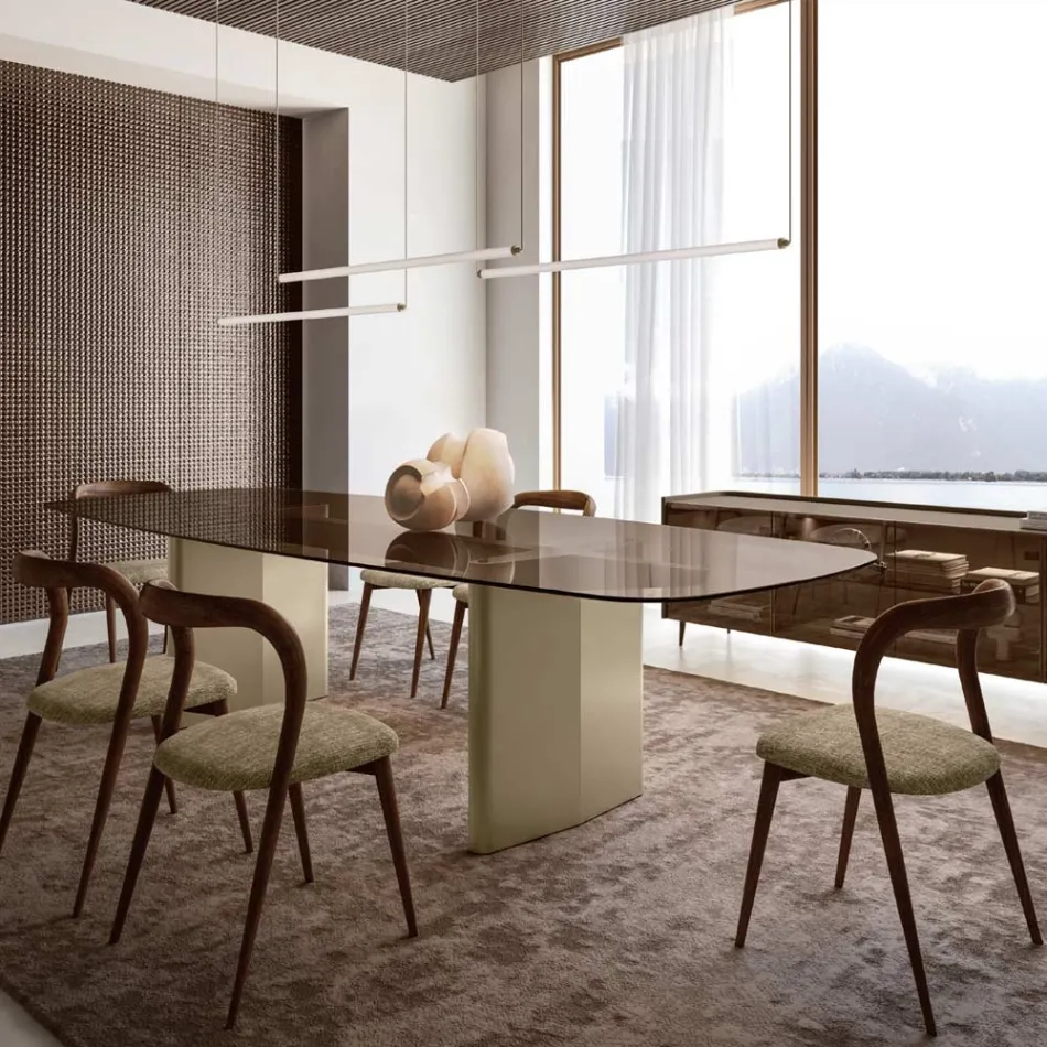 Moderne LED-Lampe aus geripptem Glas mit exklusivem Design, hergestellt in Italien – Lys Viadurini