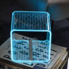 RGB-LED-Lampe in transparentem Acryl-Kristall-Laser-Dekor - Robiola Viadurini