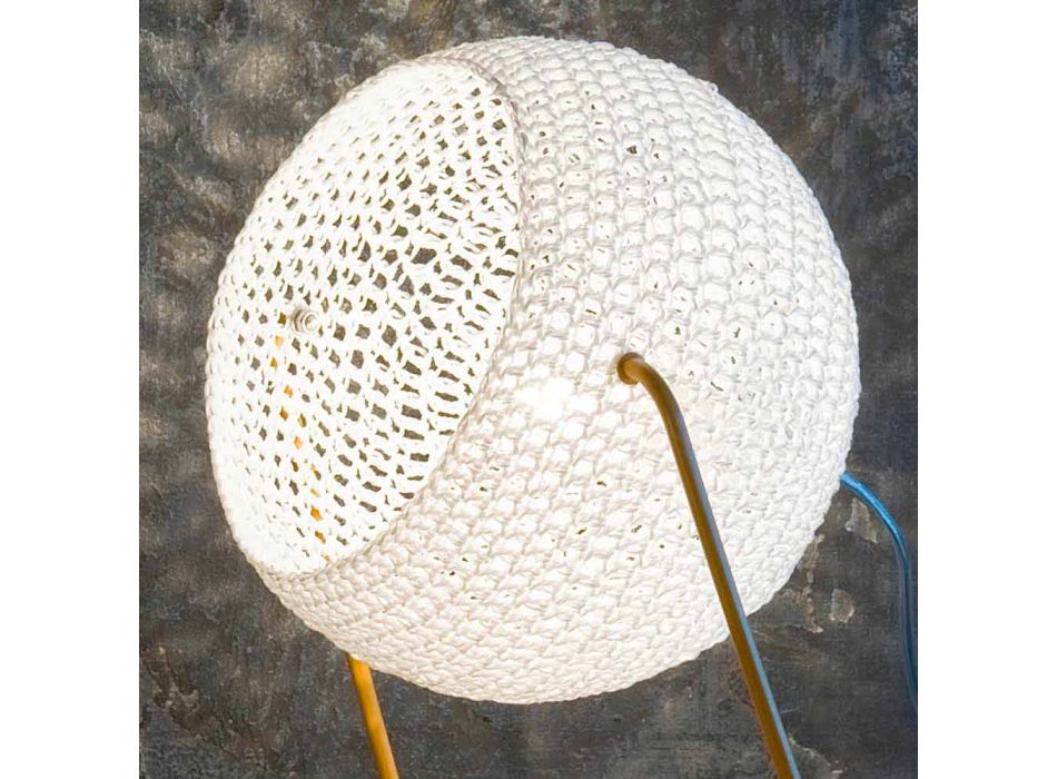 Moderne Tischlampe In-es.artdesign Handgefertigte T1-Textur aus Baumwolle Viadurini