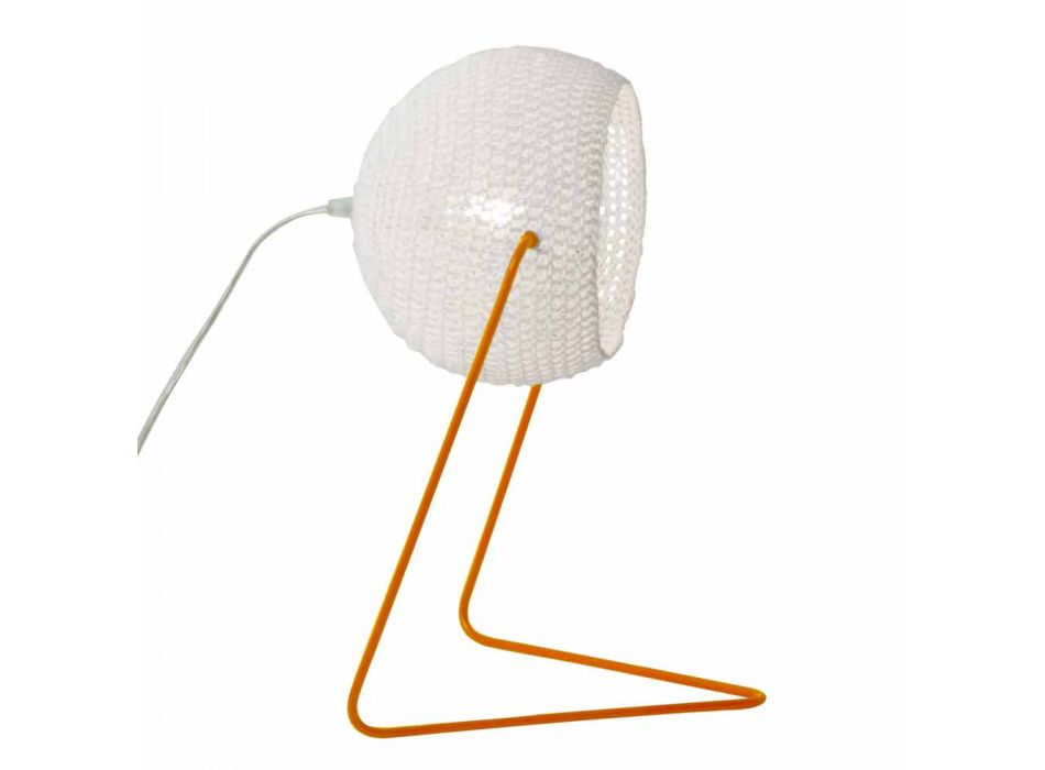 Moderne Tischlampe In-es.artdesign Handgefertigte T1-Textur aus Baumwolle Viadurini