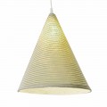 Moderne Pendelleuchte In-es.artdesign Jazz Stripe aus farbiger Wolle