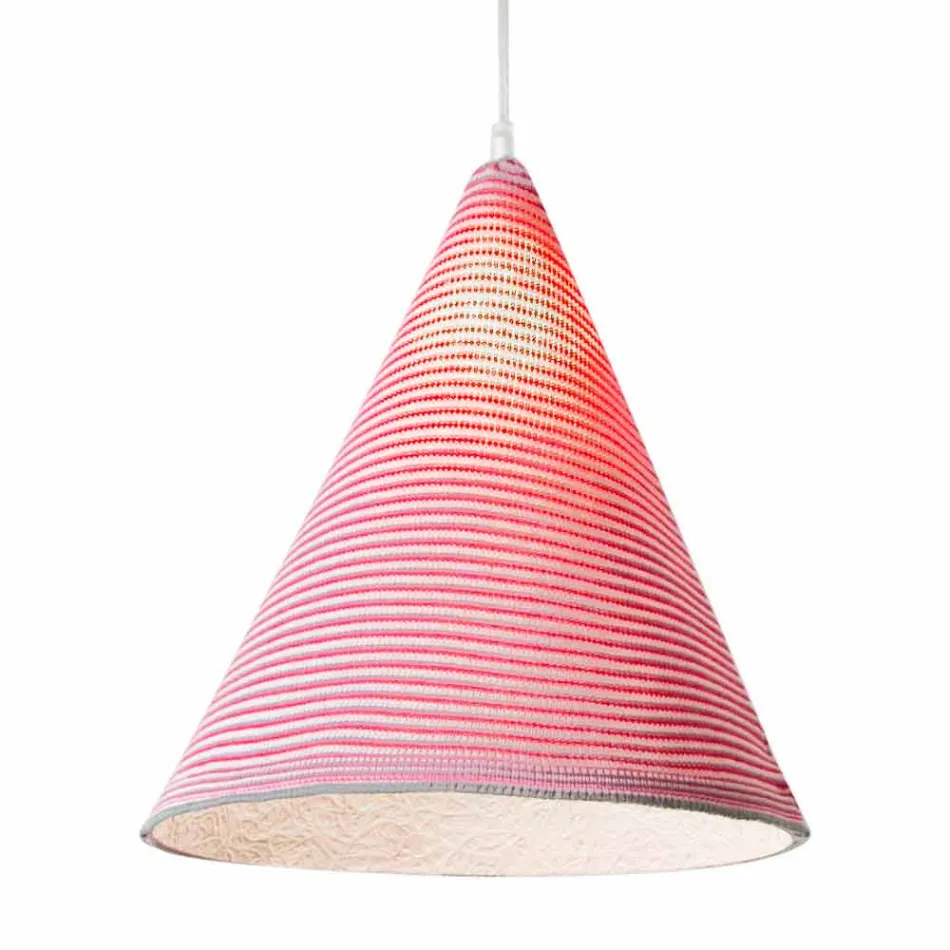 Moderne Pendelleuchte In-es.artdesign Jazz Stripe aus farbiger Wolle Viadurini