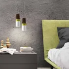 Moderne Pendelleuchte aus Messing und Keramik in Italien, Asien Viadurini