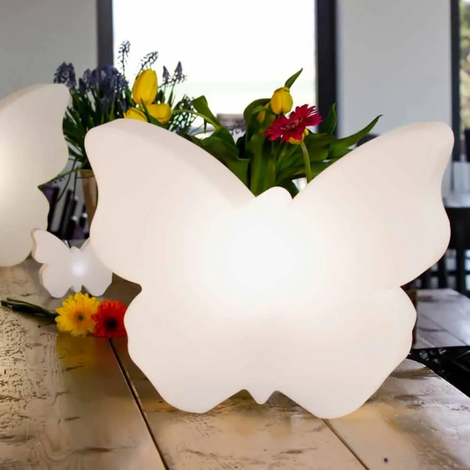 Lampe für Außen- oder Innenräume, White Butterfly Modern Design - Farfallastar Viadurini