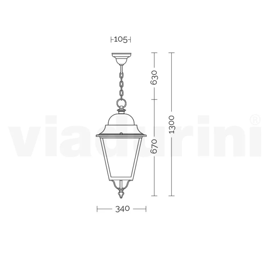 Hängeleuchte für den Außenbereich aus Aluminium und Glas, hergestellt in Italien – Bonaria Viadurini