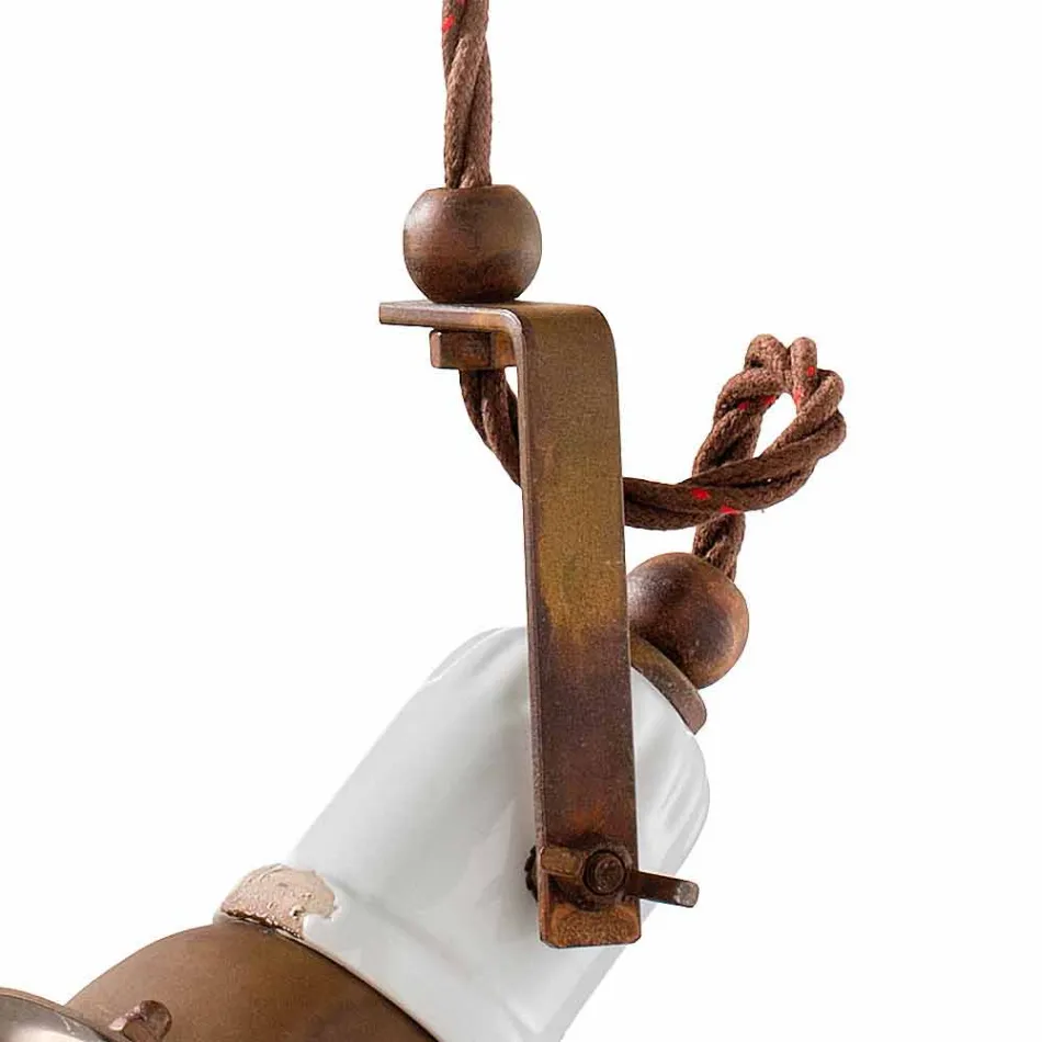 verstellbare Pendelleuchte Keramik und Metall Alayna Ferroluce Viadurini