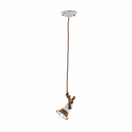 verstellbare Pendelleuchte Keramik und Metall Alayna Ferroluce Viadurini