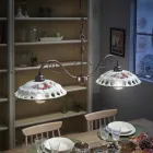 Hängelampe 2 Lichter aus handgefertigter Keramik mit Passanastri - Neapel Viadurini