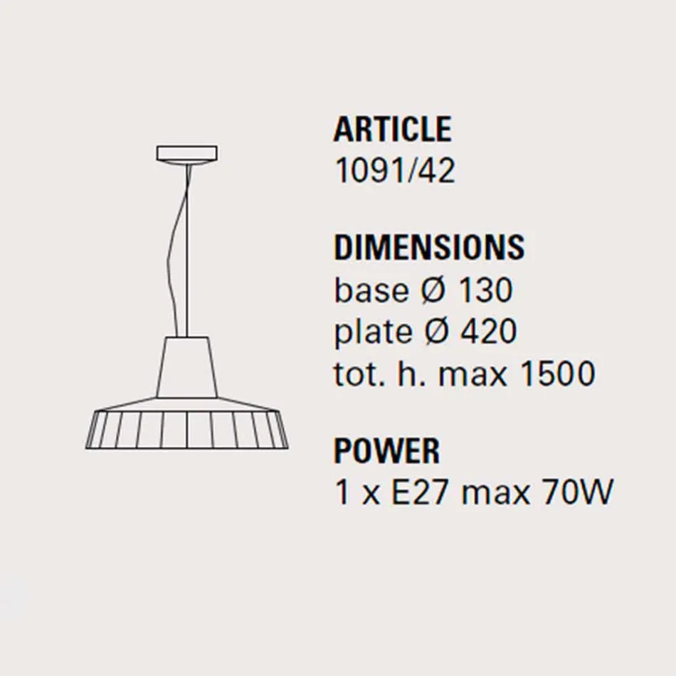 Hängelampe 42 cm aus Messing und toskanischer Majolika Rossi - Toscot Viadurini