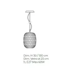 Handgefertigte Pendelleuchte aus mundgeblasenem venezianischem Glas - Cloe Balloton Viadurini