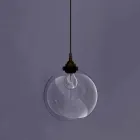 Design Hängelampe aus Metall und transparentem Glas Made in Italy - Clizia Viadurini