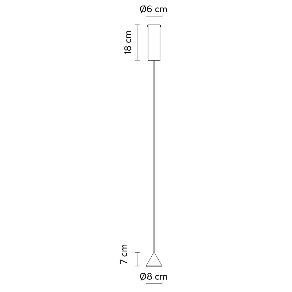 Pendelleuchte Schwarzer Aluminiumdraht Kegel Klein Minimales Design - Mercado Viadurini