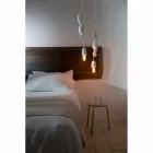 Hängelampe aus mattweißer Keramik mit Eichhörnchen und Eichel - Eichhörnchen Viadurini