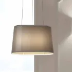 Hängende Metalllampe mit Netz- oder Leinenlampenschirm Made in Italy - Jump Viadurini