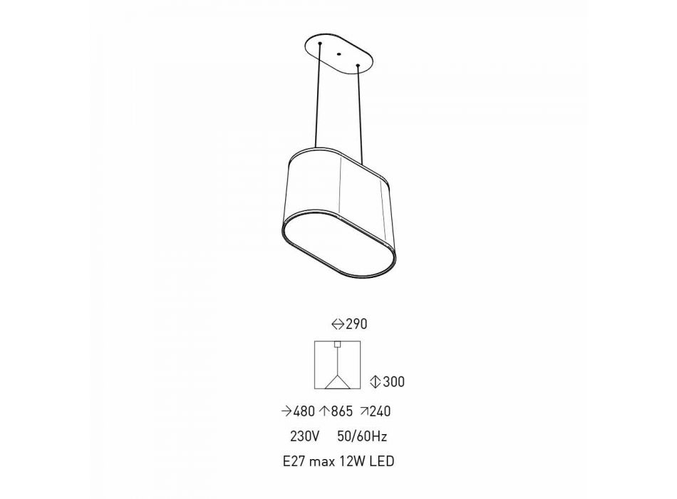 Hängende Metalllampe mit Netz- oder Leinenlampenschirm Made in Italy - Jump Viadurini
