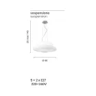 Pendelleuchte aus geblasenem weißem Glas und verchromtem Metall - Illumina Viadurini