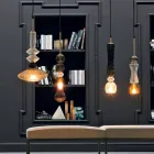 Hängelampe aus Muranoglas mit Textilkabel Made in Italy - Missi Viadurini