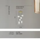 Hängelampe aus geblasenem gestreiftem Glas und lackiertem Metall - Giuliano Viadurini