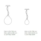 Hängelampe aus mundgeblasenem venezianischem Glas - Ballon Viadurini