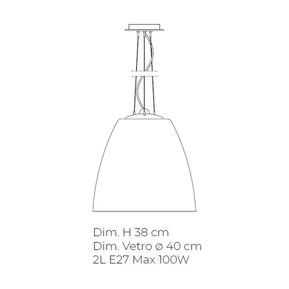 Mundgeblasene Hängelampe aus venezianischem Glas - Flora Viadurini