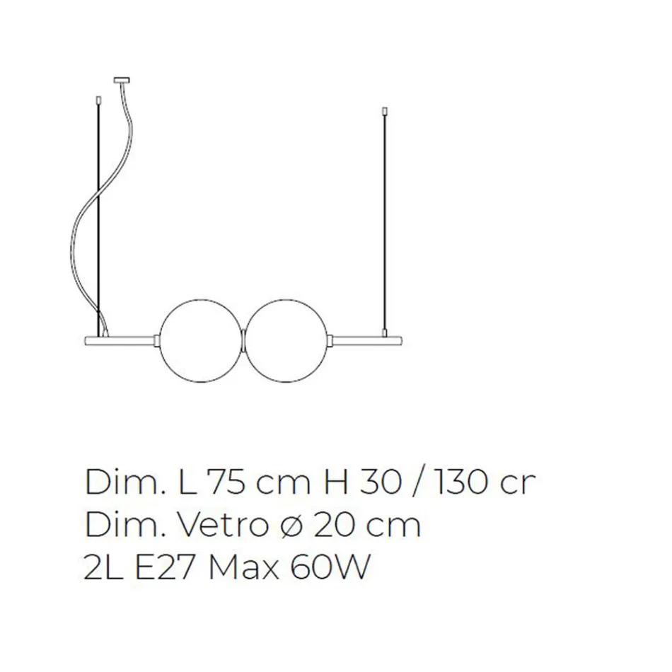 Hängelampe aus mundgeblasenem venezianischem Glas - Jupiter Viadurini