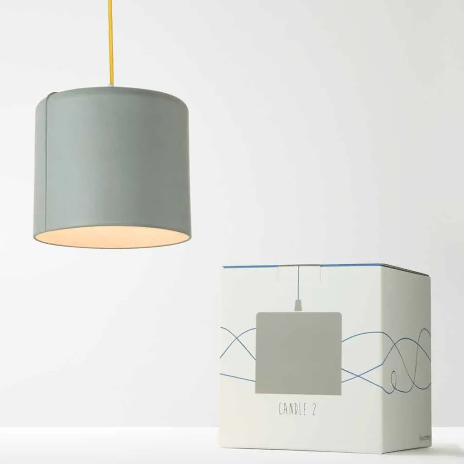 Moderne Pendelleuchte In-es.artdesign Candle 2 aus farbigem Laprene Viadurini