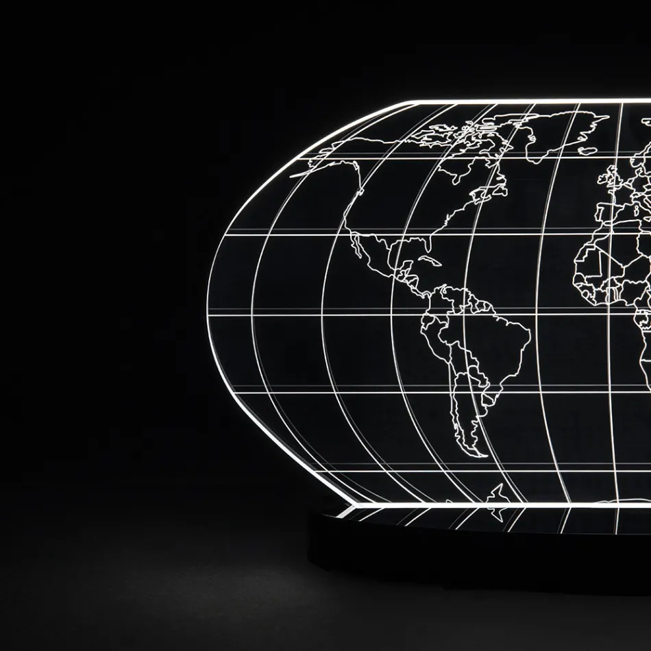 Planisphere Led Tischlampe aus lasergraviertem Acrylglas - Rihanna Viadurini