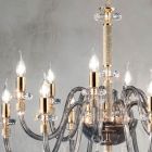 Klassischer Kronleuchter 12 Lichter aus italienischem handgefertigtem Glas - Similo Viadurini