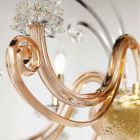 Kronleuchter mit 12 Lichtern aus mundgeblasenem Glas und klassischem Luxuskristall - Cassea Viadurini