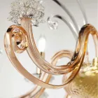 Kronleuchter mit 12 Lichtern aus mundgeblasenem Glas und klassischem Luxuskristall - Cassea Viadurini