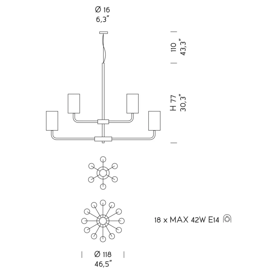 18 Lichter Handgefertigter Kronleuchter aus venezianischem Glas Made in Italy - Graham Viadurini