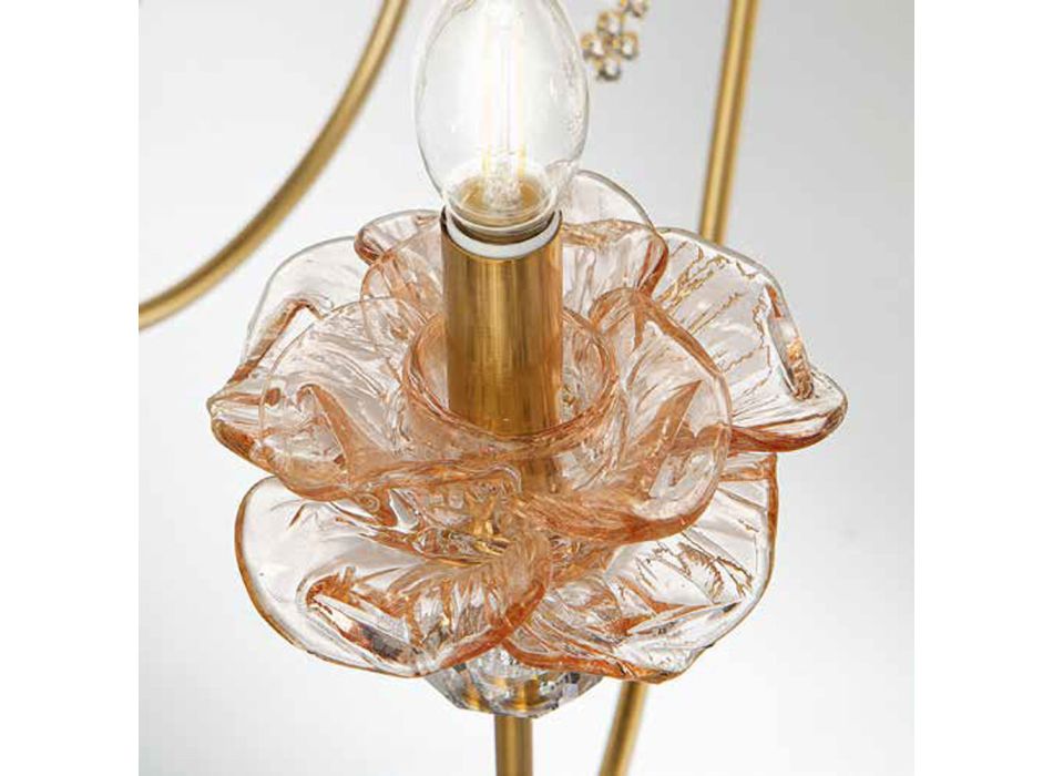Klassischer Kronleuchter mit 18 Lichtern aus Glas, Kristall und Luxusmetall - Flandern Viadurini