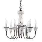 Kronleuchter 8 Lichter Artisan handbemalte Keramik und Messing - Sanremo Viadurini