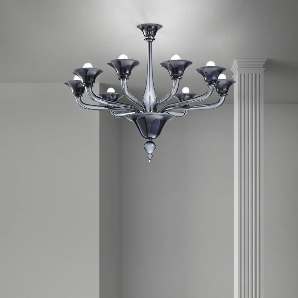 Kronleuchter aus venezianischem Glas 8-flammig Made in Italy - Ismail Viadurini