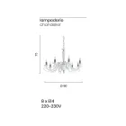 Klassischer Kronleuchter mit 8 Lichtern, italienisches handgefertigtes Glas und Kristall – Malaysia Viadurini