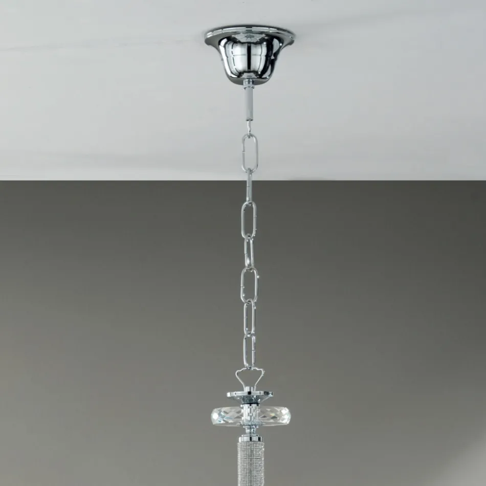 Kronleuchter 8 Lichter Klassisches italienisches Glas Handgefertigt Blaugrün - Similo Viadurini