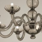 Kronleuchter mit 8 Lichtern aus venezianischem Glas und Metall Made in Italy - Foscarino Viadurini
