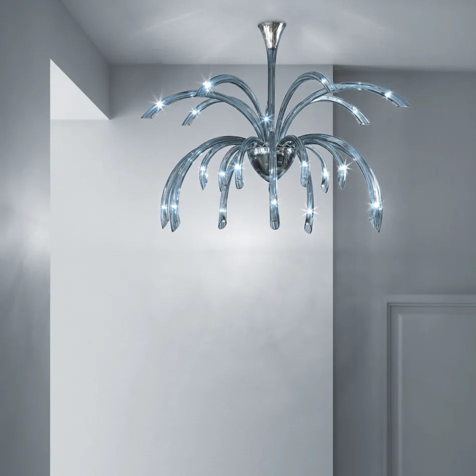 Kronleuchter aus venezianischem Glas mit 21 Lichtern, handgefertigt in Italien - Jason Viadurini