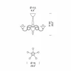 Artisan Glass Kronleuchter mit 5 Lichtern aus Venedig, Made in Italy - Margherita Viadurini