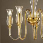 Kronleuchter mit 5 Lichtern handgefertigt in Italien aus venezianischem Glas - Vittoria Viadurini
