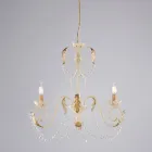 5-flammiger Kronleuchter aus Metall und Kristall für stimmungsvolle Beleuchtung – Perla Viadurini