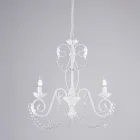 5-flammiger Kronleuchter aus Metall und Kristall für stimmungsvolle Beleuchtung – Perla Viadurini