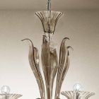 Artisan Kronleuchter mit 6 Leuchten aus venezianischem Rauchglas Made in Italy - Agustina Viadurini