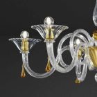 Handgefertigter 6-flammiger Kronleuchter aus venezianischem Glas, Made in Italy - Margherita Viadurini