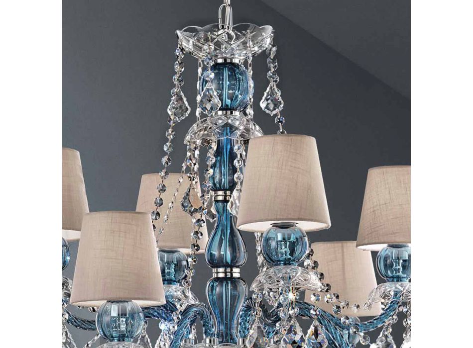 8-flammiger Kronleuchter aus venezianischem Glas handgefertigt, Made in Italy - Milagros Viadurini