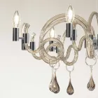 9-flammiger handgemachter Venedig Glas Kronleuchter Made in Italy - Bernadette Viadurini