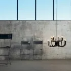 Aufhängungsleuchter mit 16 oder 32 Lichtern aus weißem oder schwarzem Aluminium - Alviso Viadurini