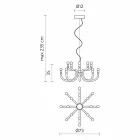 Aufhängungsleuchter mit 16 oder 32 Lichtern aus weißem oder schwarzem Aluminium - Alviso Viadurini