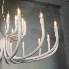 Aufhängungsleuchter mit 16 oder 32 Lichtern aus weißem oder schwarzem Aluminium - Alviso Viadurini