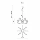Aufhängungsleuchter mit 16 oder 32 Lichtern aus weißem oder schwarzem Aluminium - Alviso Viadurini